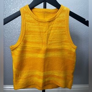 Yellow Sleeveless Knit Tank Top